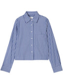 Camisa cortada a rayas cerradas