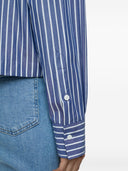 Camisa cortada a rayas cerradas