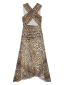 Ganni leopard print midi kjole