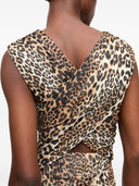 Ganni leopard print midi kjole