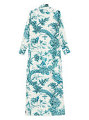 F.R.S . Printed Silk Shirt Dress