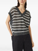 Brunello Cucinelli Striped Linen Top