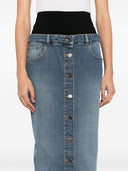 Alaia Denim Cotton Column Skirt