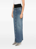 Alaia Denim Cotton Column Skirt