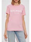Balmain Logo Organic Cotton T Shirt
