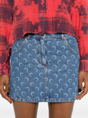 Marine Serre Moon Denim Mini Skirt