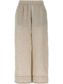 Brunello Cucinelli Linen Wide Leg Trousers