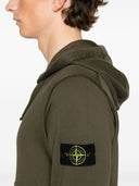 Stone Island Logo Cotton Zipped Hoodie