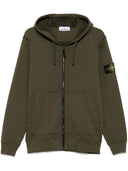 Stone Island Logo Cotton Zipped Hoodie