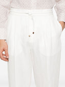 Brunello Cucinelli Linen Blend Drawstring Trousers