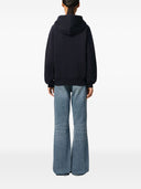 Con cappuccio di cotone organico del logo Ami Paris