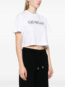 Off White Big Logo Bookish Cropped T Shirt