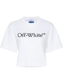 Off White Big Logo Bookish Cropped T Shirt