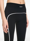 Off logo bianco leggings in nylon