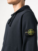 Stone Island Logo Organic Cotton Zipped Hoodie