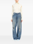 Mm6 Maison Margiela Wide Leg Denim Cotton Jeans