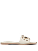 Valentino Garavani v Logo Cut Out Sandals Leather