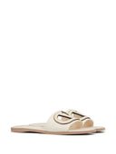 Valentino Garavani v Logo Cut Out Sandals Leather