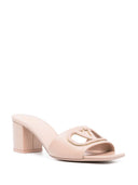 Valentino Garavani V Logo Cut Out Leather Mules