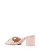 Valentino Garavani V Logo Cut Out Leather Mules