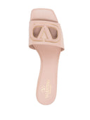 Valentino Garavani V Logo Cut Out Leather Mules