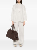 Max Mara Pure Cotton Blend Wide Leg Trousers