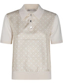 Tory Burch Printed Silk Polo Shirt