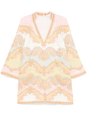 Abito tunico di cotone stampato di Zimmermann Maxine