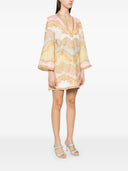 Abito tunico di cotone stampato di Zimmermann Maxine