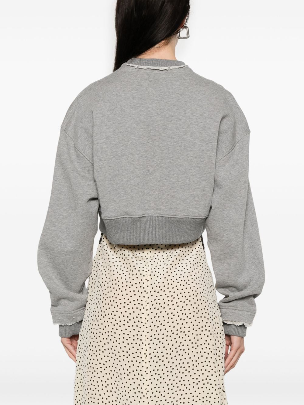 Alexander Mc Queen Logo Cotton Cropped Sweatshirt
