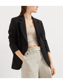 Brunello Cucinelli Linen Fluid Jacket With Shiny Details