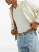 Chaqueta de bombardero de cuero reversible de Brunello Cucinelli