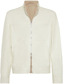 Chaqueta de bombardero de cuero reversible de Brunello Cucinelli