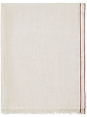 Brunello Cucinelli Silked And Linen Fringed Scarf