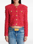 Balmain Tweed bijgesneden jas