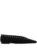 Toteme Main Suede Leather Lace Up Ballets