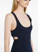 Courreges antes de 90 's Mini vestido de algodón acanalado