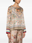 Pierre Louis Mascia Blusa de seda estampada