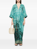 Pierre Louis Mascia Printed Silk Long Dress