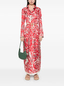 F.R.S . Printed Silk Long Shirtdress