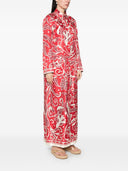 F.R.S . Printed Silk Long Shirtdress