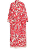 F.R.S . Printed Silk Long Shirtdress