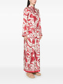 F.R.S . Printed Silk Long Shirtdress