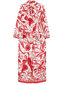 F.R.S . Printed Silk Long Shirtdress