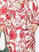 F.R.S . Printed Silk Long Shirtdress