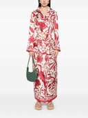 F.R.S . Printed Silk Long Shirtdress