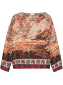 Pierre Louis Mascia Blusa de seda estampada