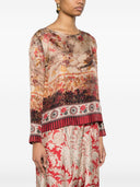 Pierre Louis Mascia Blusa de seda estampada