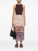 Pierre Louis Mascia Printed Silk Pleated Skirt