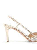 Valentino Garavani V Logo Signature Leather Slingback Pumps
